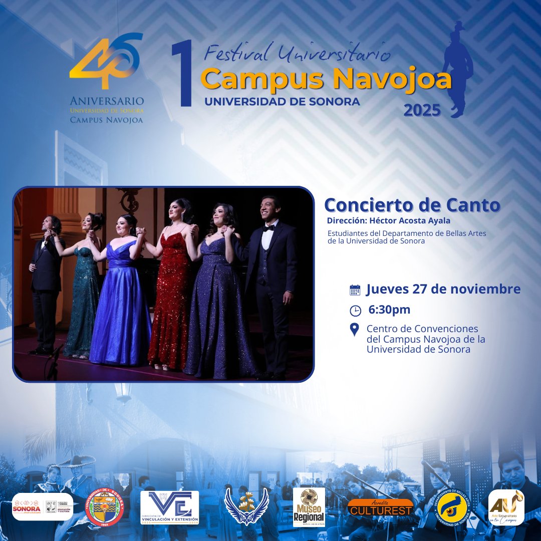 SoyUnison's tweet image. El #CampusNavojoa los espera, del 26 al 28 de noviembre, para disfrutar del 1er Festival Universitario.
Consulta el programa completo: tinyurl.com/33y9h9cw.
Acredita Culturest.