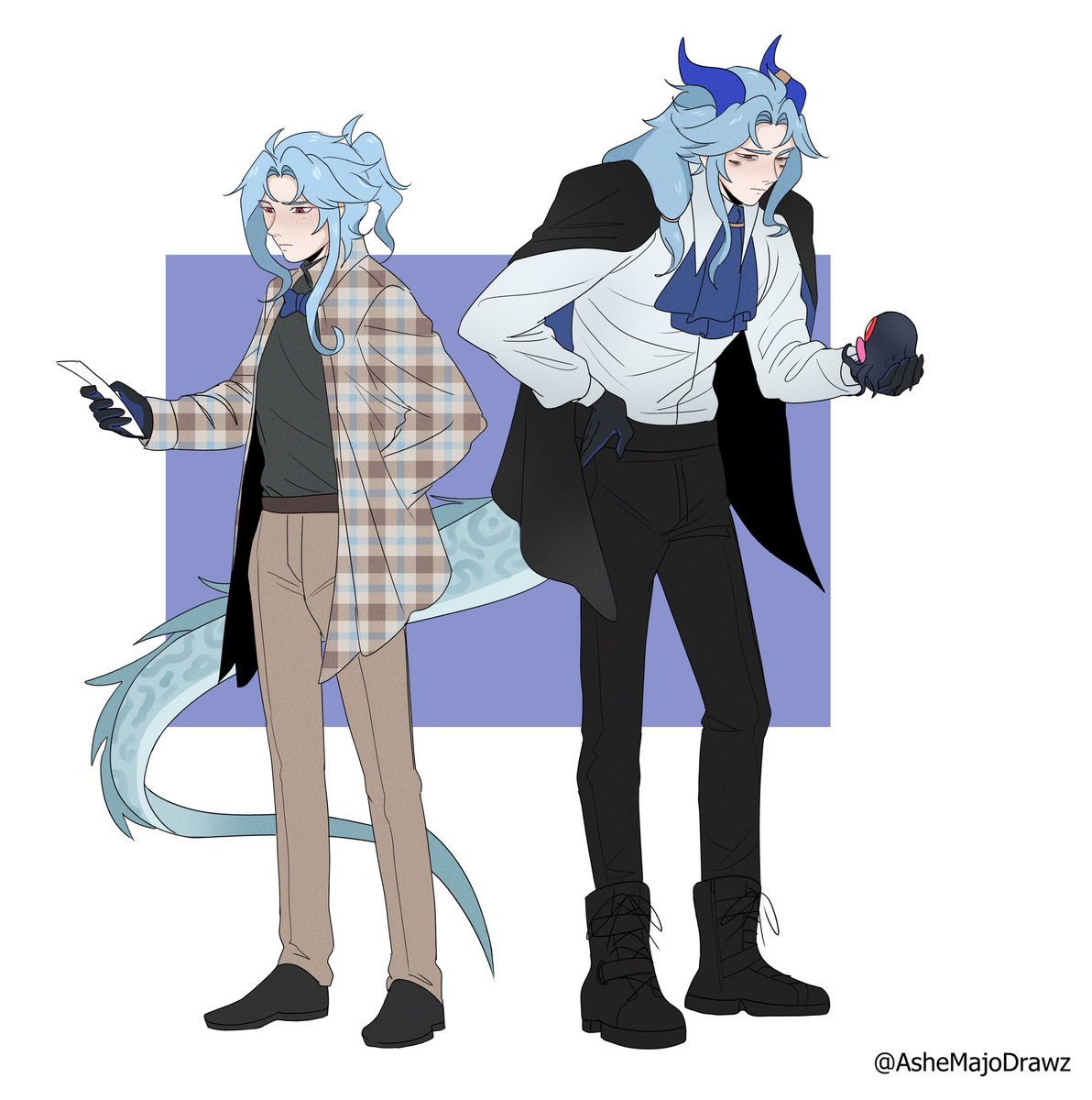 AsheMajo's tweet image. [REPOST] Zer0, Deimos (@/reyn_r) and little baby (@BananaShagnus)

#octtore #dottoresegment #dottore #genshin #genshinoc