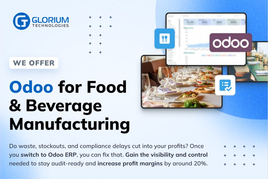 Glorium_Tech's tweet image. 🍽️ Food &amp;amp; Beverage companies lose up to 30% of products due to poor inventory control.

With Odoo, those losses don’t have to be part of the business anymore.

At Glorium Technologies, we help F&amp;amp;B manufacturers gain full visibility across production, inventory, quality, and…