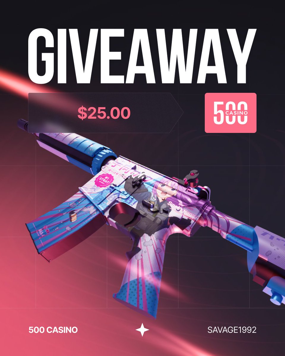 savagebro92's tweet image. 🔥CS2 GIVEAWAY🔥

🎁M4A4 TEMUKAU FT ($25)

➡️TO ENTER:

✅Follow me ,@500Casino &amp;amp; @CSGO500 
✅Retweet &amp;amp; Like
✅Tag 2 friends

⏰Giveaway ends in 7 days. Good Luck!

#CS2 #CS2Giveaway #Giveaway