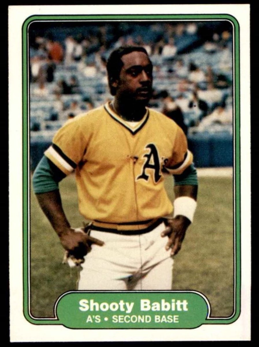 CardboardHistry's tweet image. When I was a kid, I would sometimes yell this #As 2nd baseman’s name to avoid saying something worse when I was mad or disgusted…Mom didn’t know who he was, but was fine with it. 😂 #OhShootyBabbitt