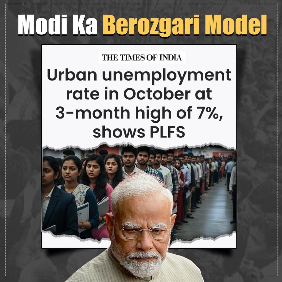 SevadalCGL's tweet image. Unemployment model !

#ModiDisasterForIndia
