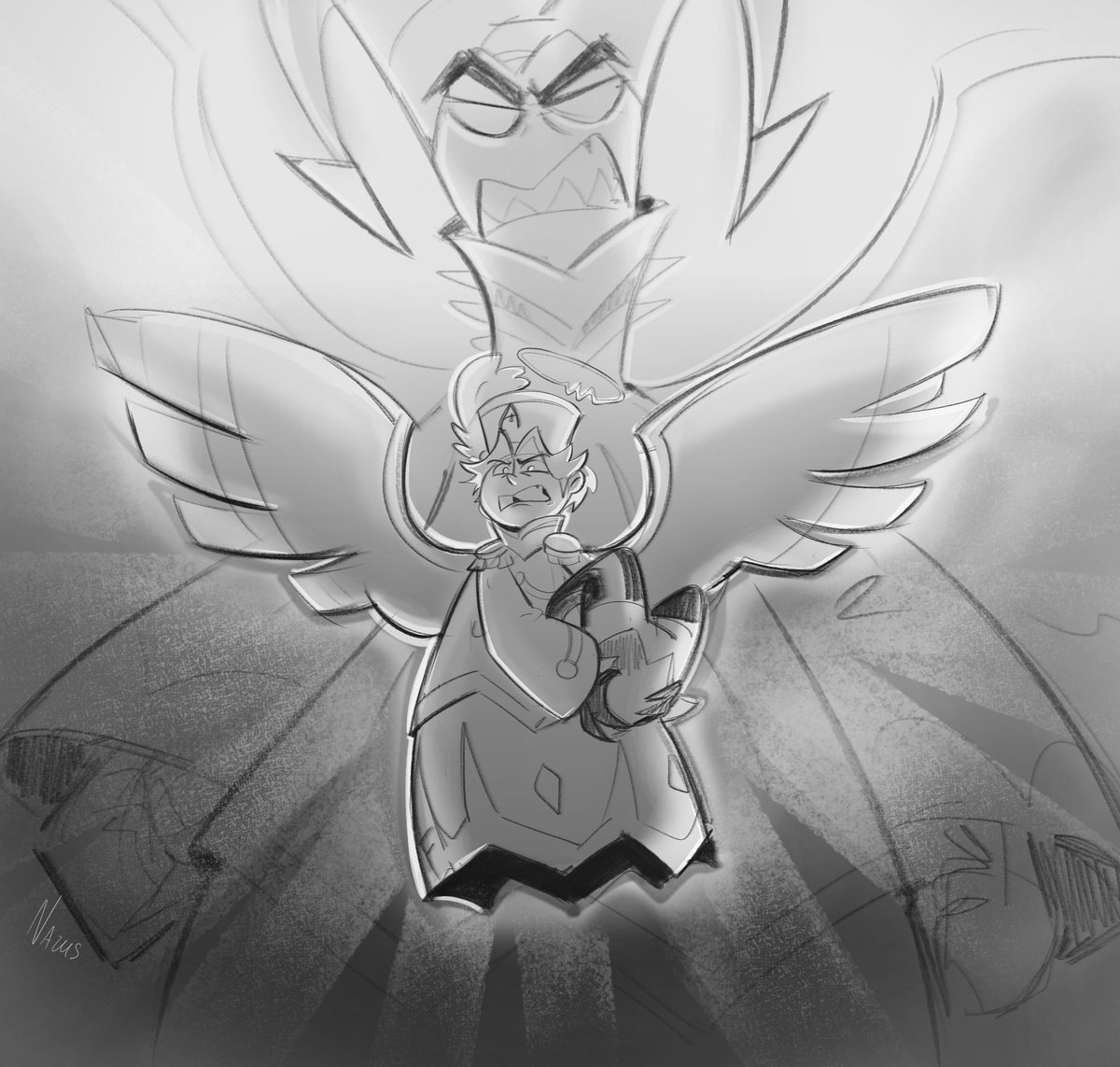 Nazus_ldk's tweet image. #HazbinHotel 
The way Abel quoted his father completely stunned me...

(and how he wondered what his father would do if he were in his place)
🤧