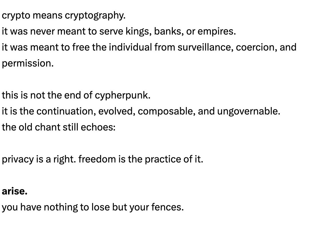 자유와 프라이버시에서 암호학의 역할을 강조하는 사이퍼펑크 선언문