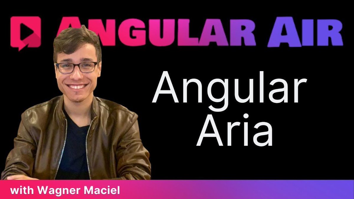 AngularAir's tweet image. This week’s guest: Wagner Maciel from the Angular team! 🎉

We’re diving into Angular ARIA and the accessibility upgrades shipping in v21 — new components, improved semantics, better patterns.

🔗 youtube.com/watch?v=N8tZ-Y…

Sponsored by BrieBug 💟  → briebug.com