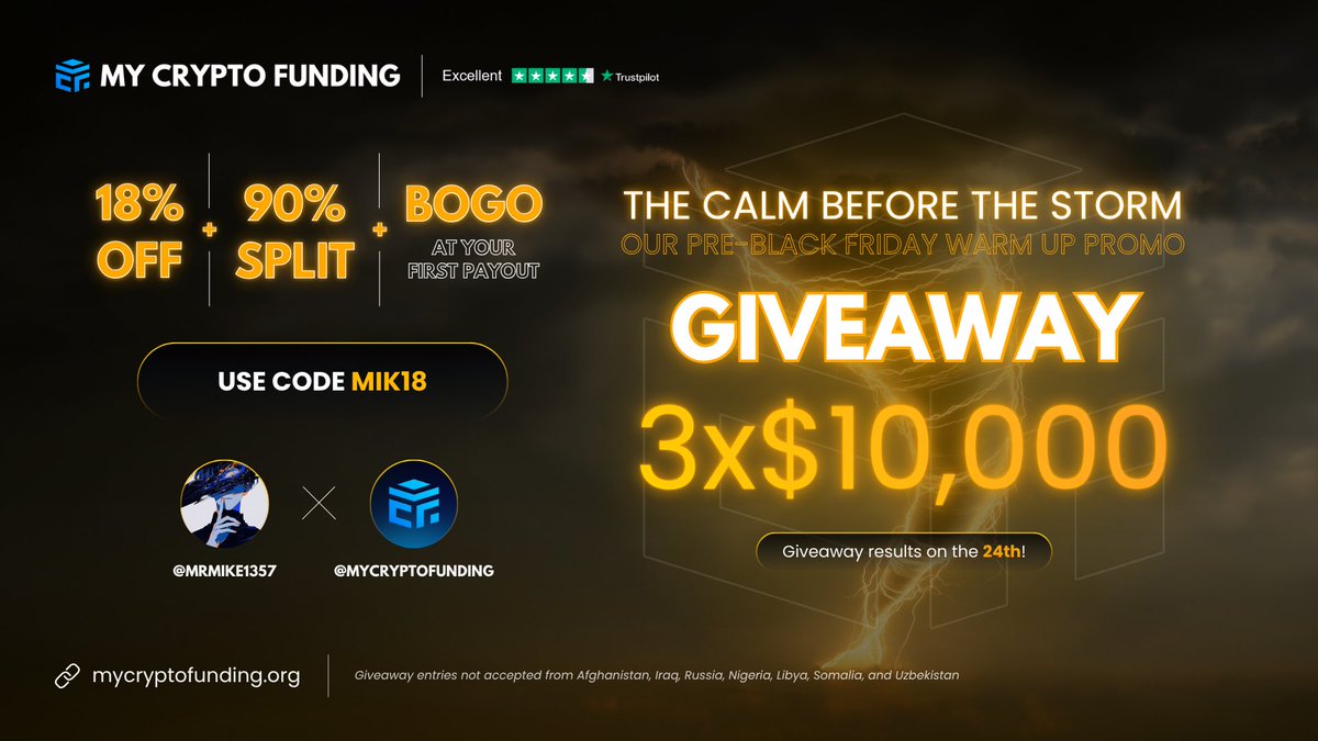 mrmike1357's tweet image. 3 x 10k challenge giveaway 

- Follow @MyCryptoFunding and  @mrmike1357
 - Like and rt
- tag 3 friends