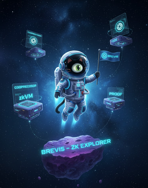 Welcome to the Brevis "Flying Cat Universe"! 🚀🐈

Forget dry lines of code. We’re turning blockchain into a hilarious adventure led by the One-Eyed Boss Cat, decked out in the drippiest astronaut suit in all of Web3. 👨‍🚀✨

Ready for takeoff?

#Brevis #Web3 #CryptoCat #ZK