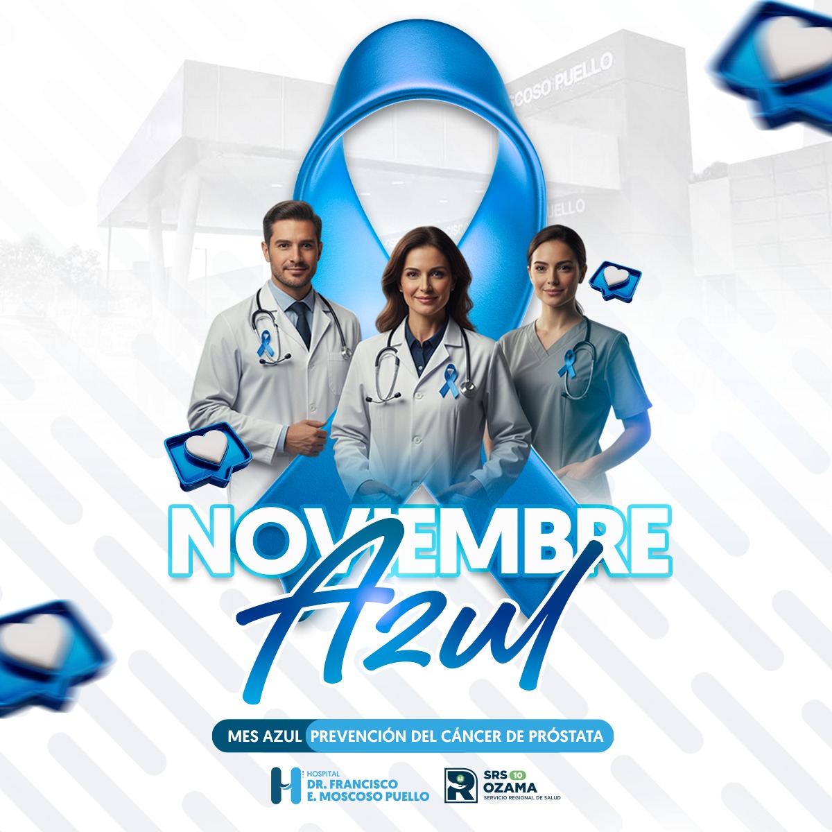 MoscosoPuello's tweet image. 🔵 Noviembre es el Mes Azul.

En el Moscoso Puello reforzamos el llamado a la prevención del cáncer de próstata, una enfermedad que detectada a tiempo puede tratarse con éxito.
¡Cuida tu salud, hazte tu chequeo anual! 💙 #MesAzul #CáncerDePróstata #Prevención #MoscosoPuello