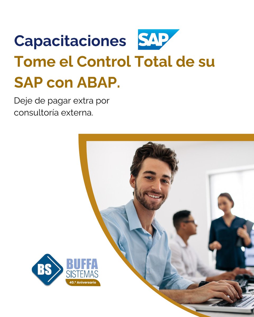 BuffaSistemas's tweet image. 📢El mercado exige expertos en SAP ABAP! 
🗓️ Inicio: 25 de noviembre de 2025
💻 Modalidad: Online
⌚Horario: 18:30 a 22:30 (GMT-3) 
Haz clic en el enlace  zurl.co/jQvNo para ver el temario completo e inscribirte!