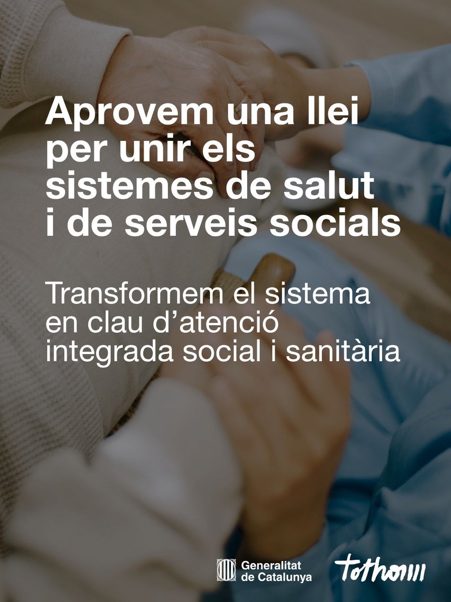 dsocialscat's tweet image. El @parlamentcat ha fet avui un pas important per integrar els sistemes social i sanitari.

Neix l&apos;agència #AGAISSCat per planificar, dirigir, coordinar i impulsar el desplegament de l’atenció conjunta a tot el territori, amb la participació dels ens locals.