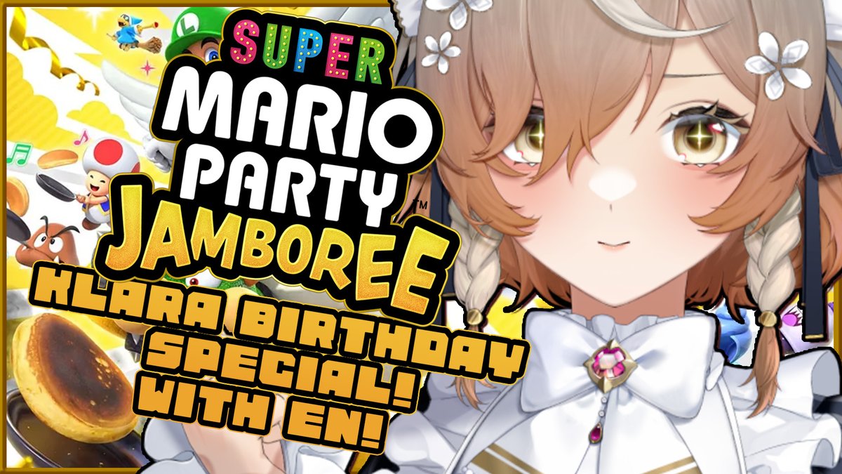 Waiting room for Birthday Maripa with EN later!!! ☺️💐
I was determined to win, but I don't think I have it in me to steal any coins or stars..! BUT MAYBE LUCK WILL BE ON MY SIDE THIS YEAR- 🌟🪙✨

11:00 JST - Super Mario Party Jamboree

Link: youtube.com/live/tn2yjCtcX…