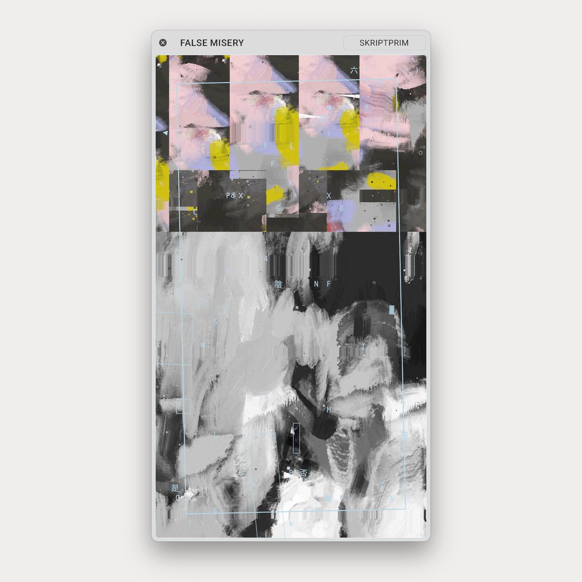 bayfragile's tweet image. It’s been a minute… Added a new work on Tezos.

False Misery. Digital-native mixed media. Link in comments.