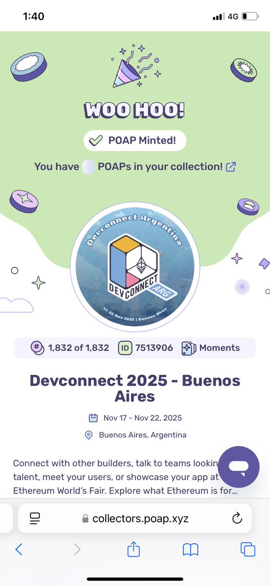 anthozg_'s tweet image. Collecting DevCon moments with @poapxyz. 
collectors.poap.xyz/token/7513906

#devcon