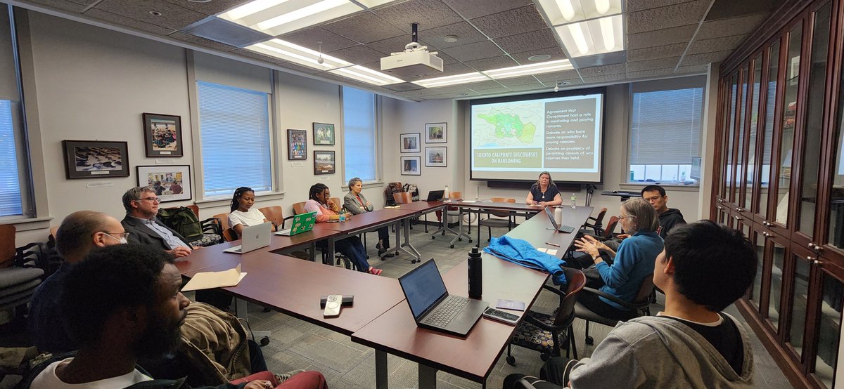 EmoryIAS's tweet image. Many thanks to Dr. Jennifer Lofkrantz for sharing her research in the talk entitled "Jihad, Captivity and Ransoming: Lessons from the Sokoto Caliphate", and for the time spent with the IAS community.

We wish her the best as she continues her research!