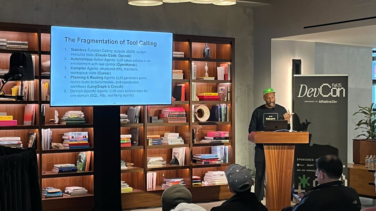 ainativedev's tweet image. If you missed Brian Douglas’ session on Virtual Tool Calling and the Future of Portable AI Toolchains today, make sure you subscribe to the AI Native Dev YouTube channel to catch the replay. 

youtube.com/@ai-native-dev…

#AINativeDevCon