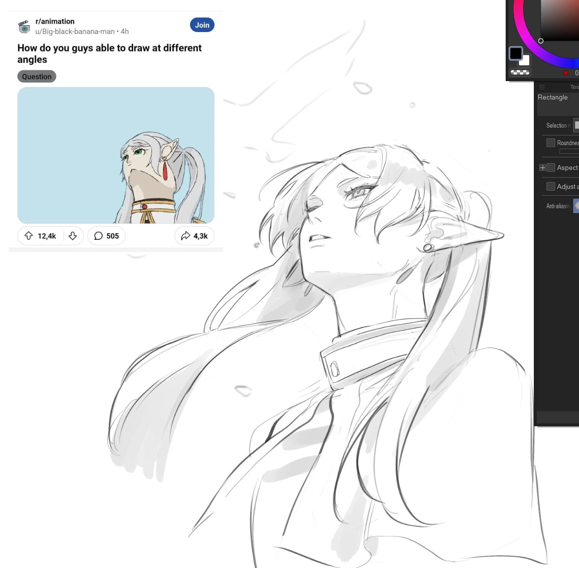 ไม่ได้วาดมุมนี้นานมากอยากเอาเรื่อง😂