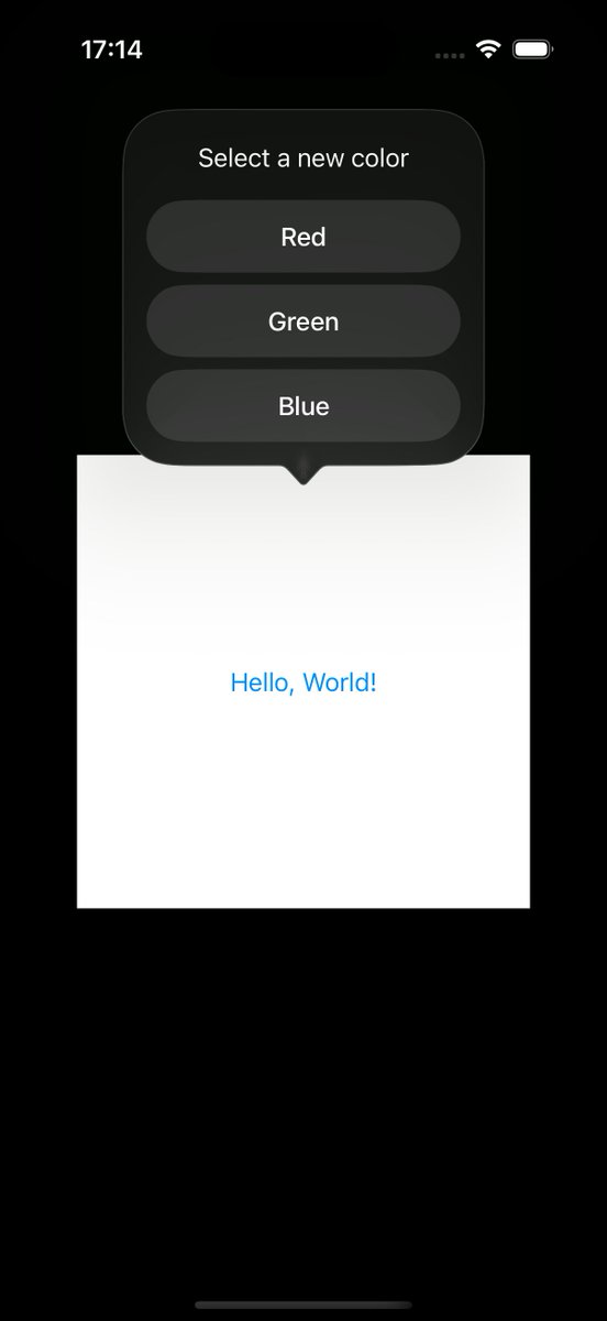 WalterScazzosi's tweet image. 🎉 I just finished Day 62 of the #100DaysOfSwiftUI at hackingwithswift.com/100/swiftui/62 via @twostraws 

Lesson completed, but my confirmation dialog appears as not expected (should appear from the bottom of the screen taking the whole screen width) or is this a new behavior of iOS 26.1?