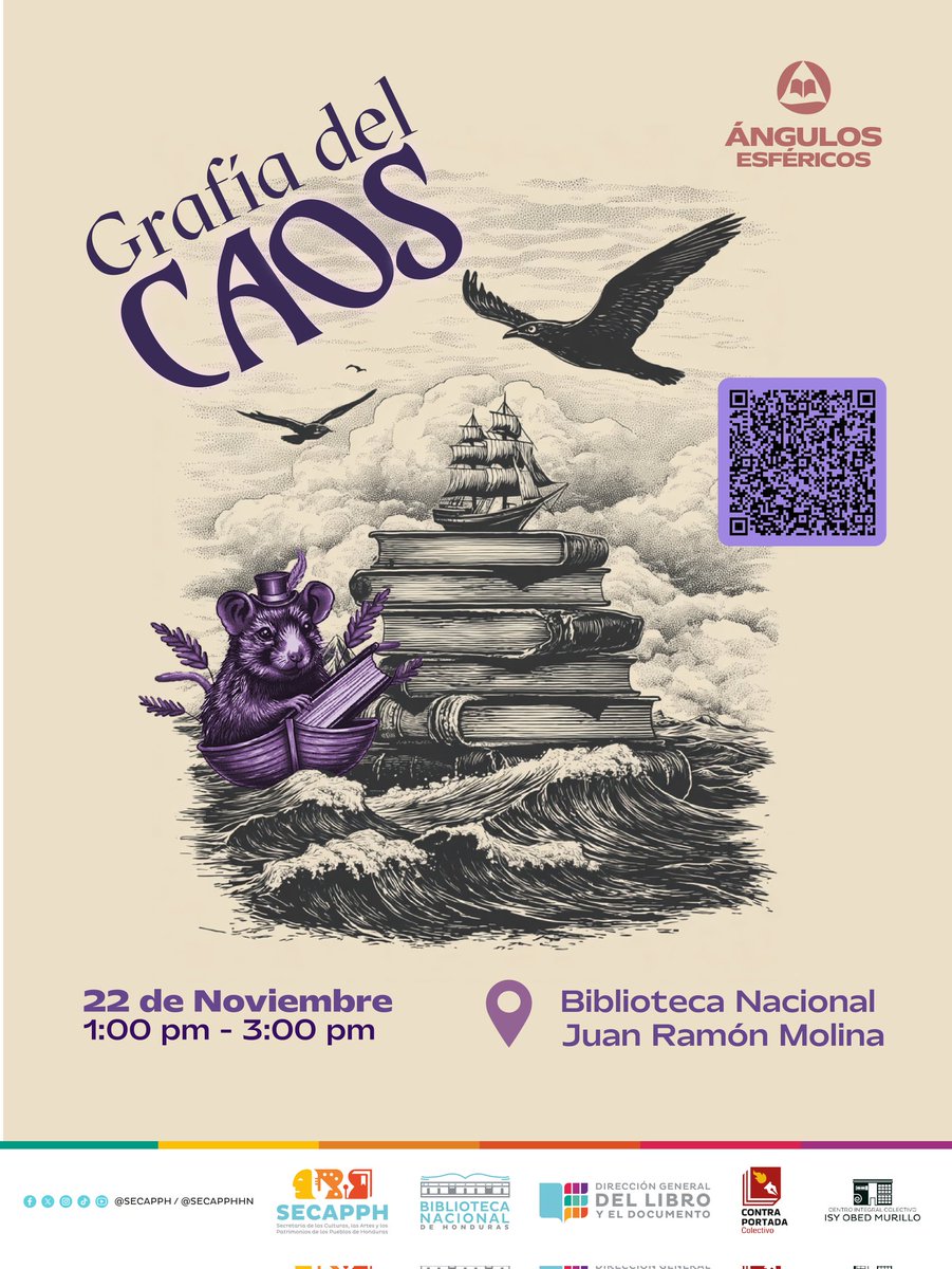 SECAPPH's tweet image. 📅 Fecha: Sábado 22 de noviembre de 2025
⏰ Hora: 10:00 am - 7:00 pm
📍 Lugar: Biblioteca Nacional de Honduras

#DGLD #SECAPPH #BINAH