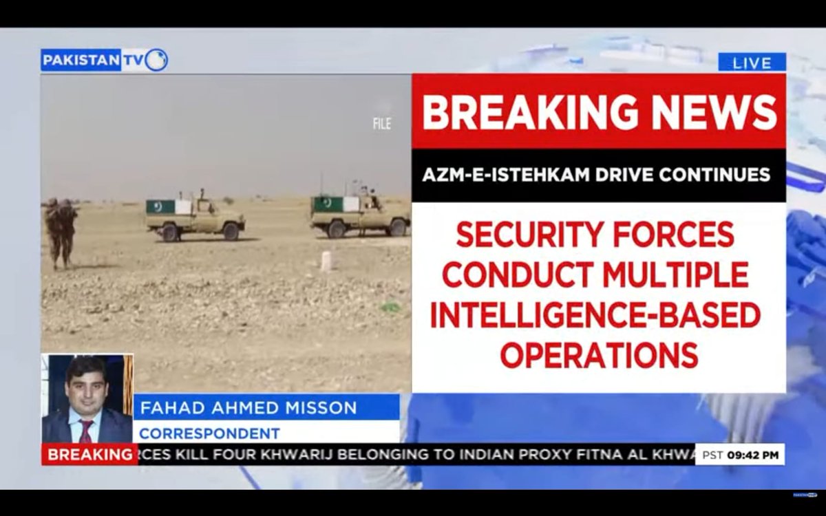 PakTVGlobal's tweet image. Security #forces eliminate four Indian-backed Khwarij in #KP during intelligence-based operations across Bajaur, North #Waziristan, and Dera Ismail Khan.
#pakistanTV #pakistanTVglobal