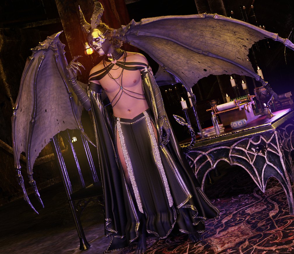 upirium's tweet image. demon perpetua. the bottom of the skirt did not simulate correctly but it took like 30 minutes so I didn&apos;t&apos; want to do it again.