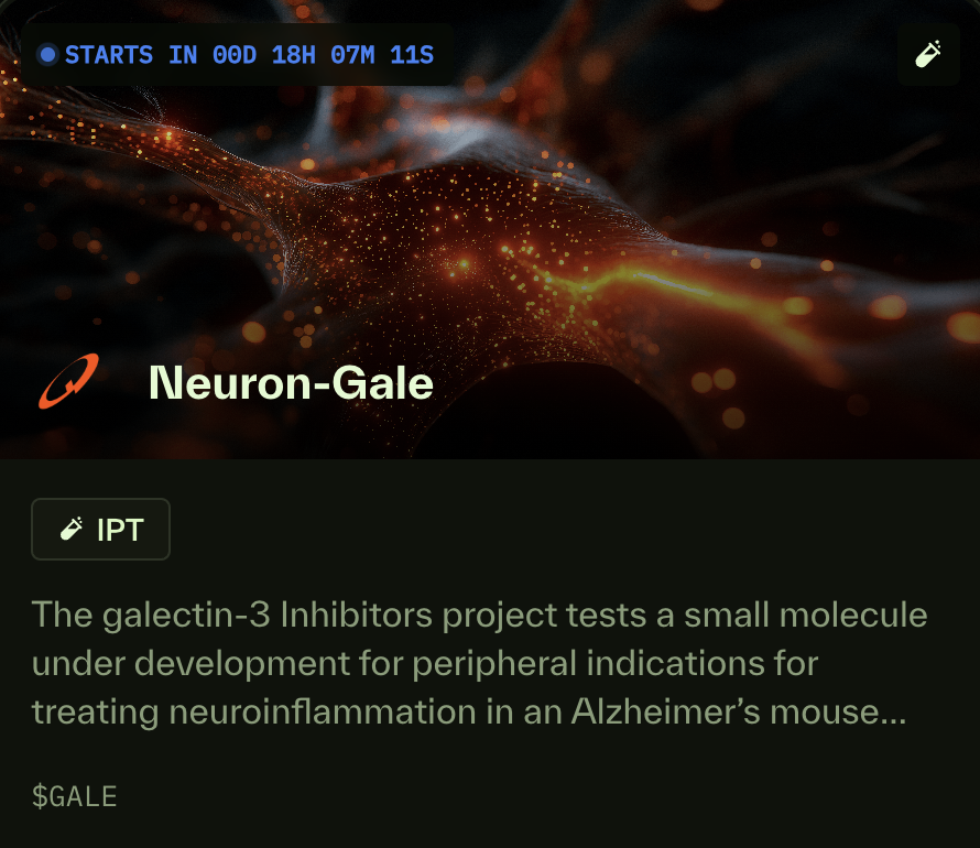 zacxbt's tweet image. &amp;gt; intro to @neurongale
&amp;gt; testing galectin-3 (g3)
&amp;gt; linked to brain inflammation
&amp;gt; in alzheimer&apos;s patients
&amp;gt; blocking g3 in a.d. mice lowers inflammation
&amp;gt; goal is to prove g3 is a valid for a.d. treatment
&amp;gt; early stage desci research
&amp;gt; sale tomorrow @bioprotocol
&amp;gt; bioxp required