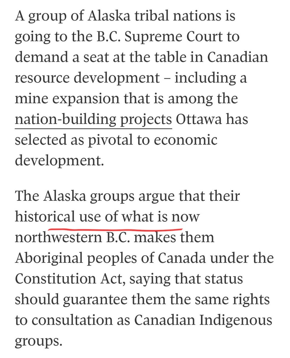 🚨🇨🇦The ideological buffoon David Eby has opened the pandora box that may destroy Canada.

Now, Alaskan tribal nations is claiming rights to Canada's resource projects because they used Canada's NW coast at some point.

Makes them "aboriginal peoples of Canada under the