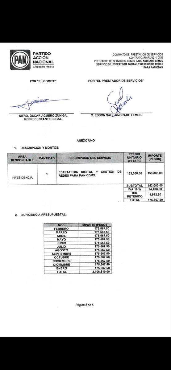 Princess_nyab's tweet photo. @EdsonAndradeL @Claudiashein No bueno con estos corruptos, aquí su contrato (PAN) de este wey: https://t.co/tvGOYf3nOW