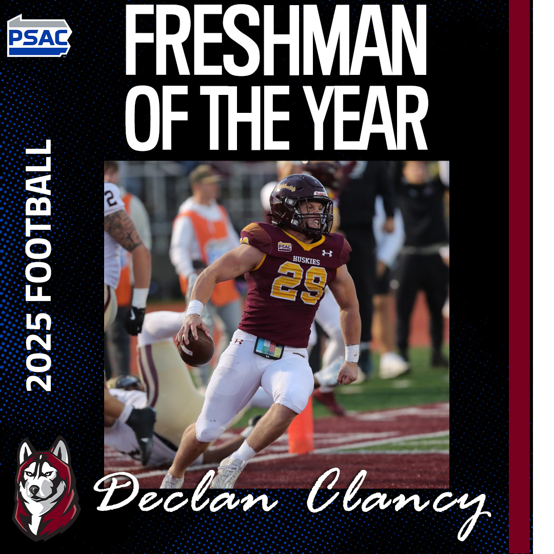 PSACsports's tweet image. FOOTBALL: All-Conference Teams in the Eastern Division have been released! Major Awards:

Offense: Judd Novak, @KUGoldenBears 
Defense: Brandon Hile, @KUGoldenBears 
Freshman: Declan Clancy, @GoBUHuskies 
Coach: Jim Clements, @KUGoldenBears 

Full story: bit.ly/48e1RJU