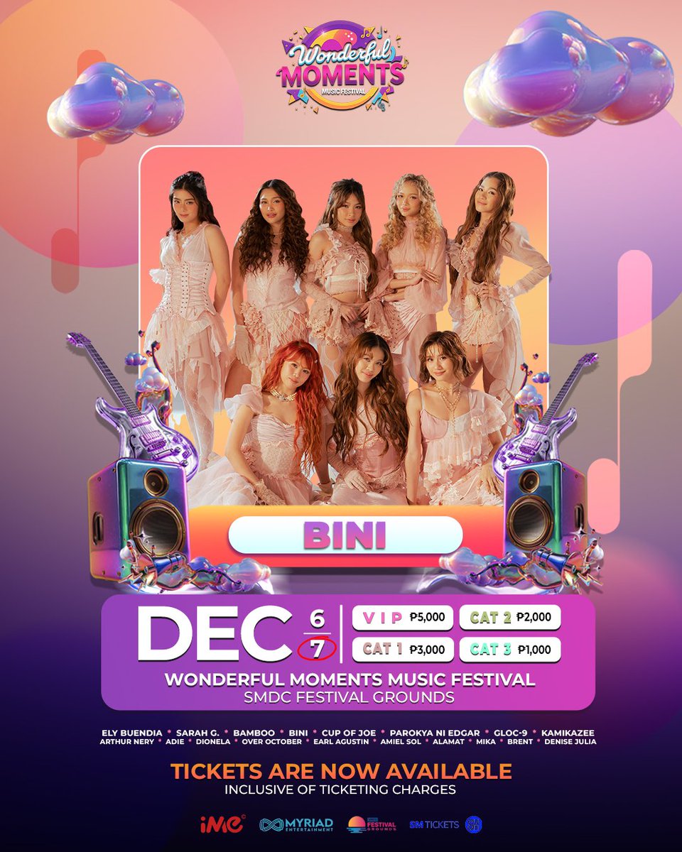 WMMF_2nd's tweet image. Get ready for 𝐃𝐚𝐲 2 on 𝐃𝐞𝐜𝐞𝐦𝐛𝐞𝐫 7 like no other! The stage comes alive with some of the biggest names in the music industry:

𝑩𝑰𝑵𝑰
𝑪𝒖𝒑 𝒐𝒇 𝑱𝒐𝒆
𝑩𝒂𝒎𝒃𝒐𝒐
𝑫𝒊𝒐𝒏𝒆𝒍𝒂
𝑨𝒓𝒕𝒉𝒖𝒓 𝑵𝒆𝒓𝒚
𝑨𝒅𝒊𝒆
𝑨𝑳𝑨𝑴𝑨𝑻
𝑴𝒊𝒌𝒂 𝒂𝒏𝒅 𝑩𝒓𝒆𝒏𝒕

✨…