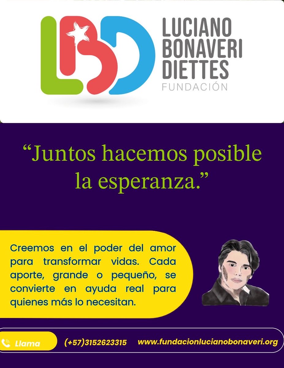 lbdfundacion's tweet photo. En la Fundación Luciano Bonaveri Diettes creemos en el poder del amor para transformar vidas. Cada aporte, grande o pequeño, se convierte en ayuda real para quienes más lo necesitan. #flbd https://t.co/9fXfmqFySa