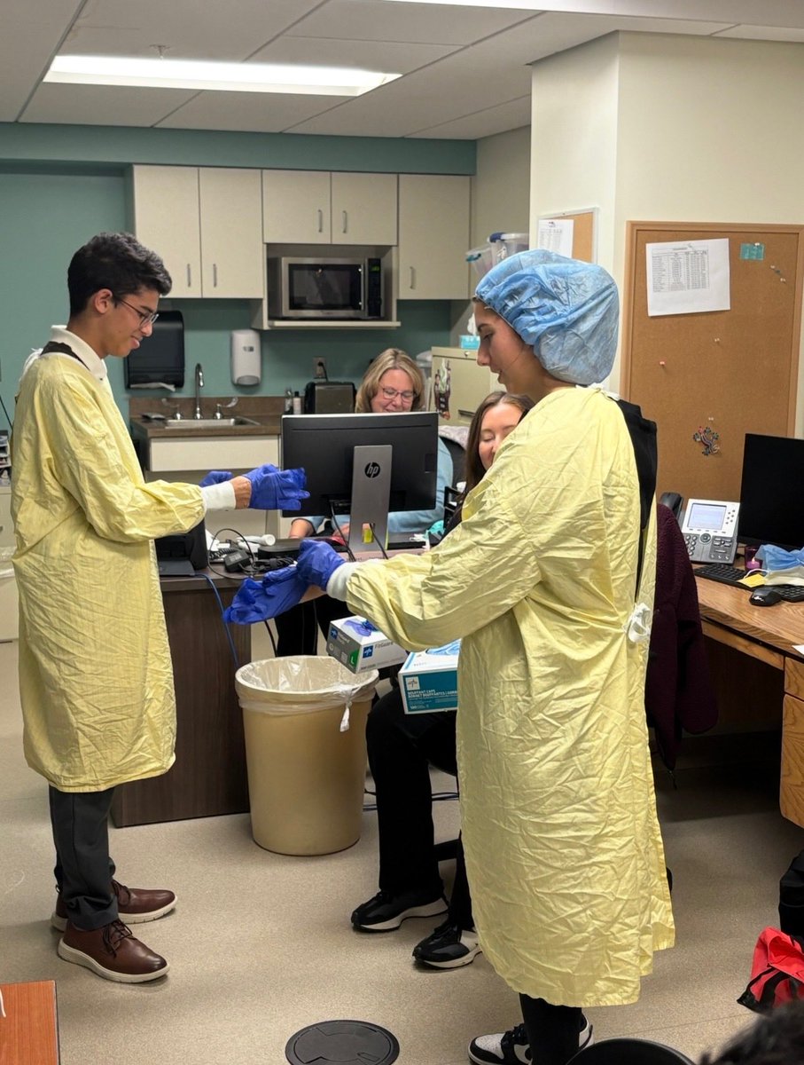 Sheridan High School students learning about  Medical Field Careers at Genesis Hospital.