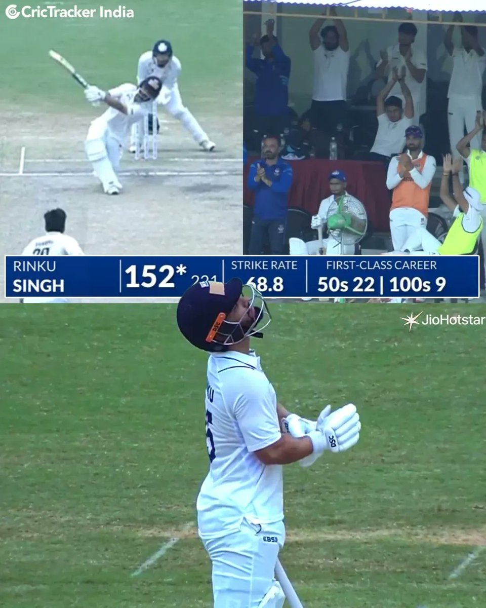 mr_seraj_17's tweet image. Rinku singh record in first class cricket 
Innings :- 74  
Runs :-  3677   
Average :- 59.30
H Score :- 176 
Fifties :- 22
Centuries :- 9 
#rinkusingh