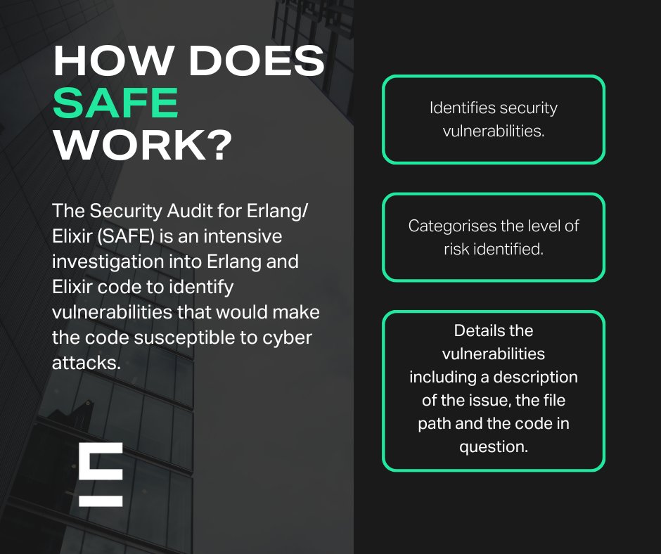 ErlangSolutions's tweet image. Our Security Audit for Erlang &amp;amp; Elixir  (SAFE) can help you: 

➡️ Spot weaknesses
➡️ Ensures high system availability
➡️ Provide the best user experience for your Erlang &amp;amp; Elixir apps.

If you would like to know more, click here ➡️ erlang-solutions.com/landings/secur…