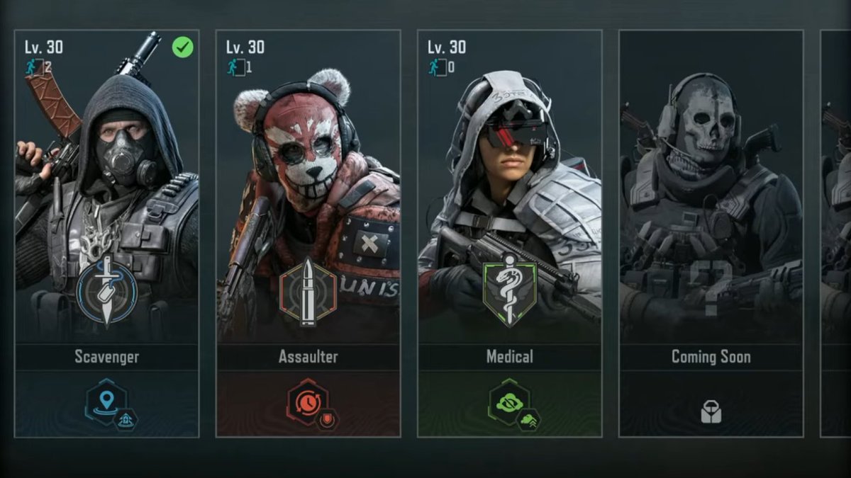 codmINTEL's tweet image. Talents in Call of Duty: Mobile&apos;s DMZ: Recon mode:

🔸Scavenger: Increased movement speed, and noise reduction.
🔸Assaulter: Faster weapon switching, faster reloads, and reduced recoil.
🔸Medical: Faster healing, reviving, passive healing, and increased HP when downed.
