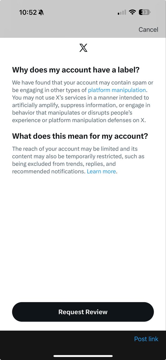 Wow, my account just got “labeled” … all for Massie and Epstein posts …
