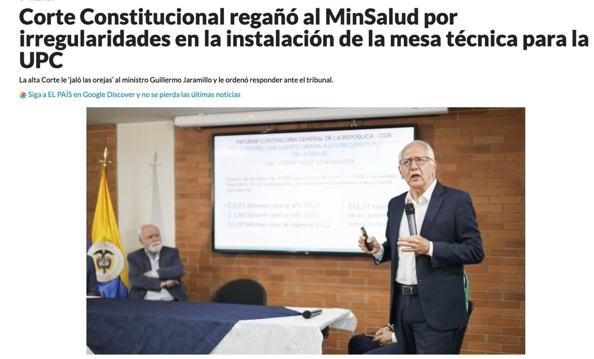 📌 3. La <a href="/CConstitucional/">Corte Constitucional</a> , en el Auto 007/25, fue categórica: la UPC es insuficiente y el <a href="/MinSaludCol/">MinSalud Colombia 🇨🇴</a>  debe reajustarla. No es una sugerencia, es una orden constitucional. Y adicionalmente, la Sala Especial advirtió algo gravísimo:
❌ La mesa técnica que usted presentó no