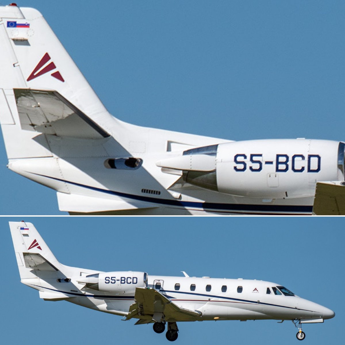 LebanonJets's tweet photo. #S5BCD Aviator S5 Ltd. into Beirut from Nice next Heraklion as #VIO1B Cessna 560XLS Citation Excel+ serial # 560-6136 is ex Prince Aviation #YUSPC that had visited Lebanon on Apr22, 2023 & #N5062S https://t.co/1Gu7cznY1I