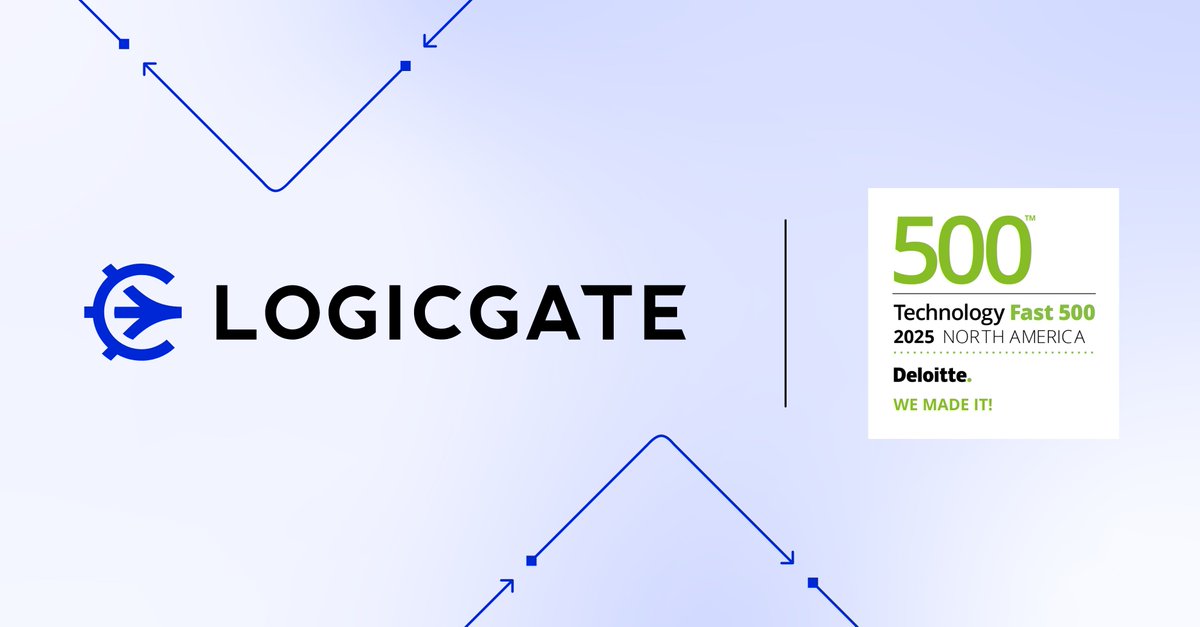 LogicGate's tweet image. Honored to be recognized on the 2025 @Deloitte Technology #Fast500™ list for the fourth consecutive year! 🚀

Read more: logicgate.com/news/logicgate…