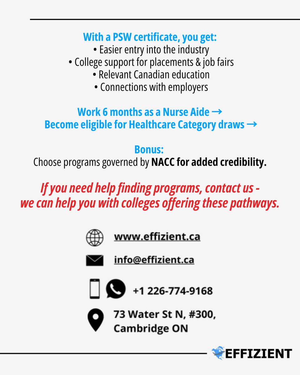 effizientcanada's tweet photo. How to get PR through Healthcare without healthcare background in 2026?

Swipe to know more

Contact us:
Our Website: https://t.co/RskhtsIets
Call/WhatsApp: +1 226-774-9168
 
#CanadaPR #HealthcarePR #PSWProgram #NurseAide #CanadaImmigration #ExpressEntry2026 https://t.co/ShL2FB4Y5h