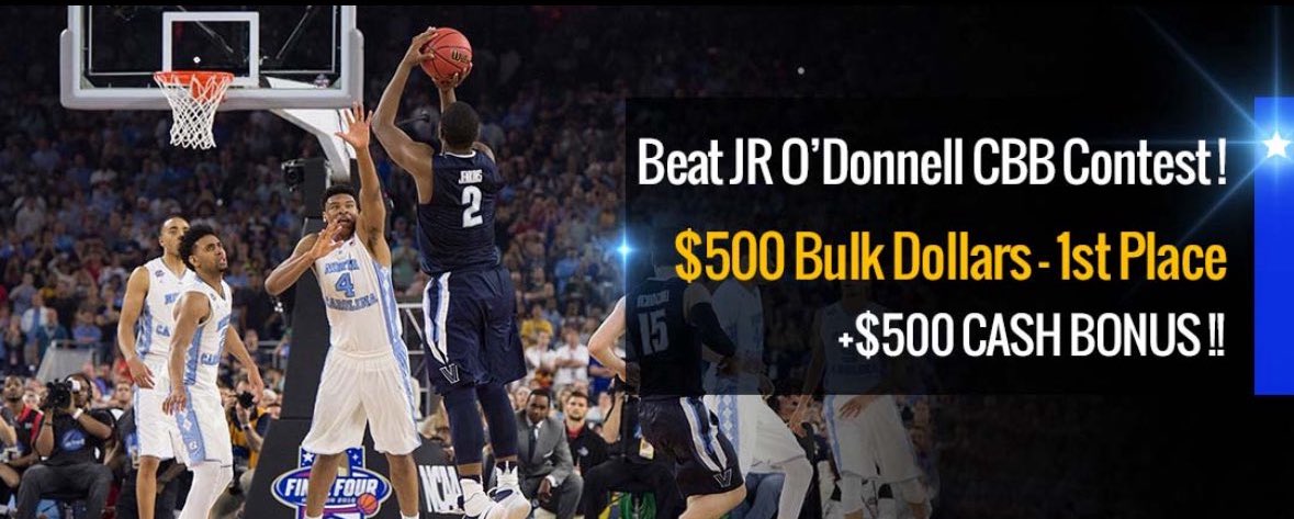 Can you beat JR O'Donnell at CBB ? JR ODonnell finished with +52.04 Units last year. This contest will start on Nov. 3rd End April 6th Net units, Side &amp; Total 500 Bulk for 1st + $500 Cash if you beat JRO's +52.04 Units
pregame.com/contests/477