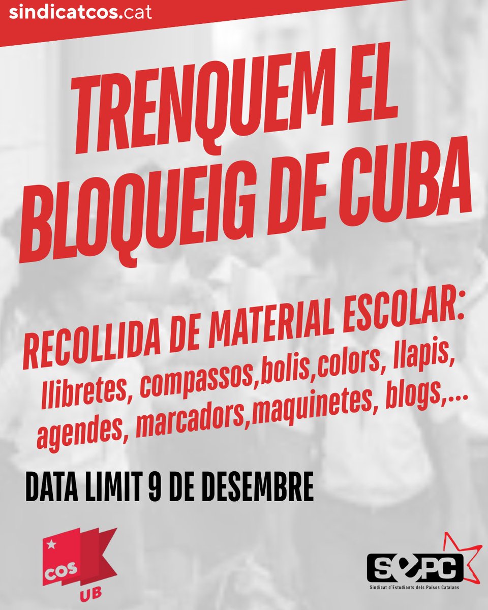 COSEducacio's tweet image. Un altre punt de recollida de material escolar a la UB Raval amb el @SEPC_nacional Gràcies companys!!!