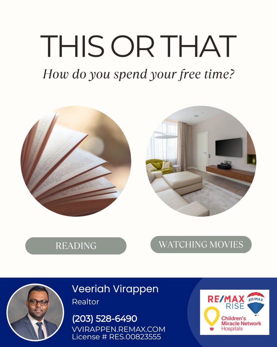 vvirappen's tweet photo. Do you love getting lost in a good book and letting your imagination wander — or do you prefer a comfy movie night, popcorn in hand, diving into a great story on screen? 🍿🎬

#thisorthat #reader #movies #homesweethome #Remax #remaxrise #CTRealtor #RemaxHustle #VeeriahsellsCT https://t.co/uitz1NCSYr