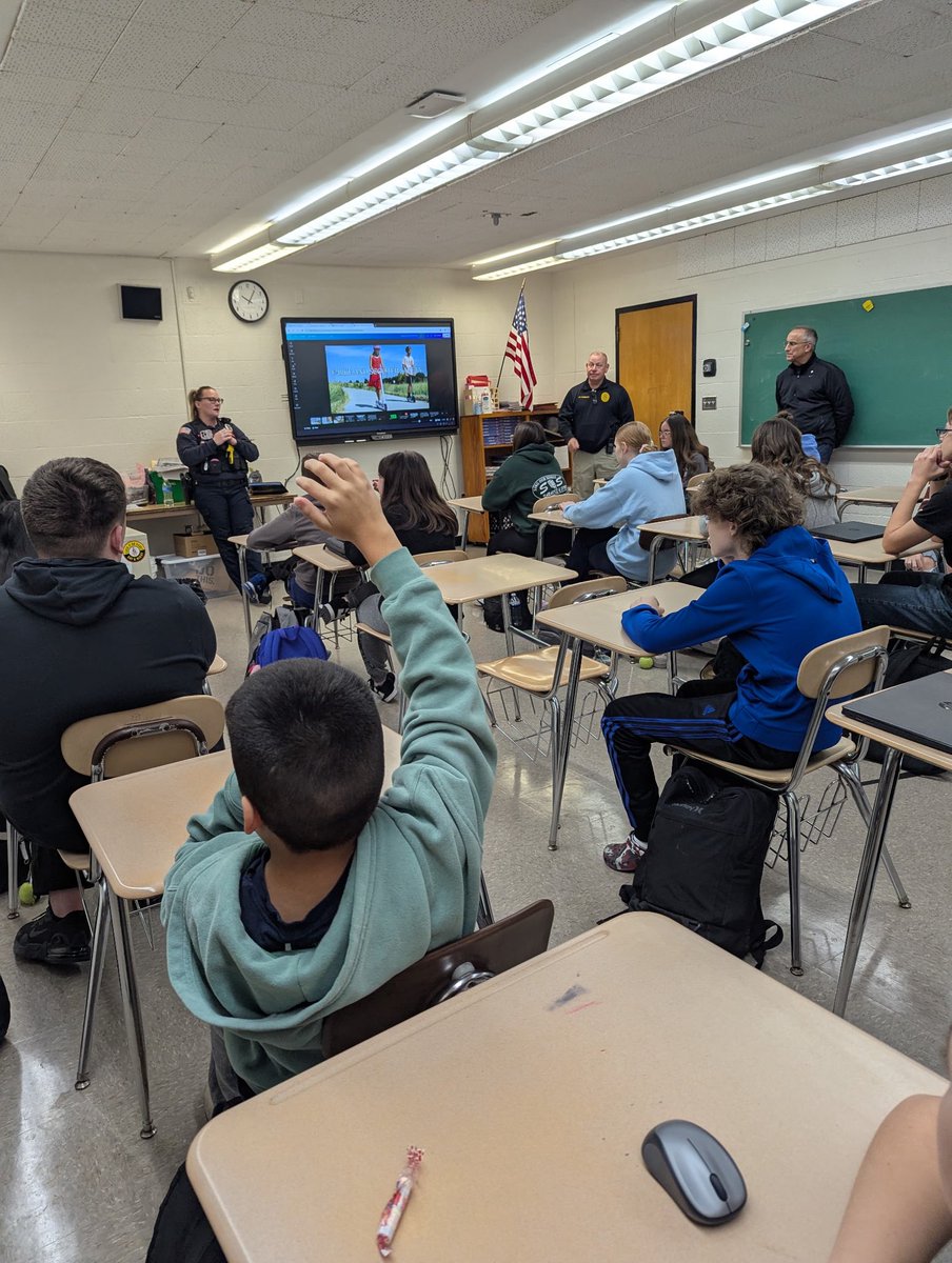 Officer Collins, our Juvenile Officer, is spending the day at the high school educating students on scooter and e-bike safety and the laws every rider should know. Keeping our community safe starts with education!