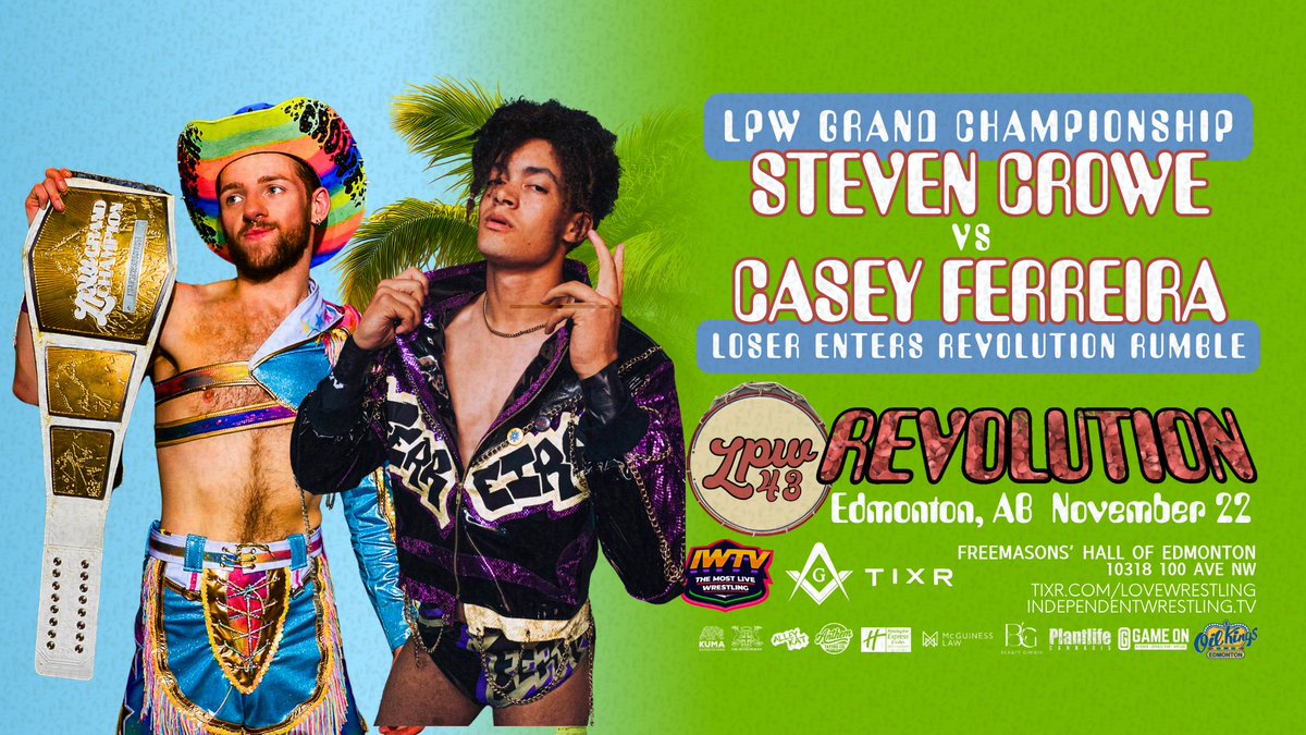 LoveWrestlingCA's tweet image. 🚨LOW TICKET ALERT!🚨

Just THIRTEEN tickets remain for LPW 43: REVOLUTION!

Don&apos;t miss your final chance to see Love Pro Wrestling this year: pick up yer tickets before they&apos;re gone!

🎟️: tixr.com/e/159191