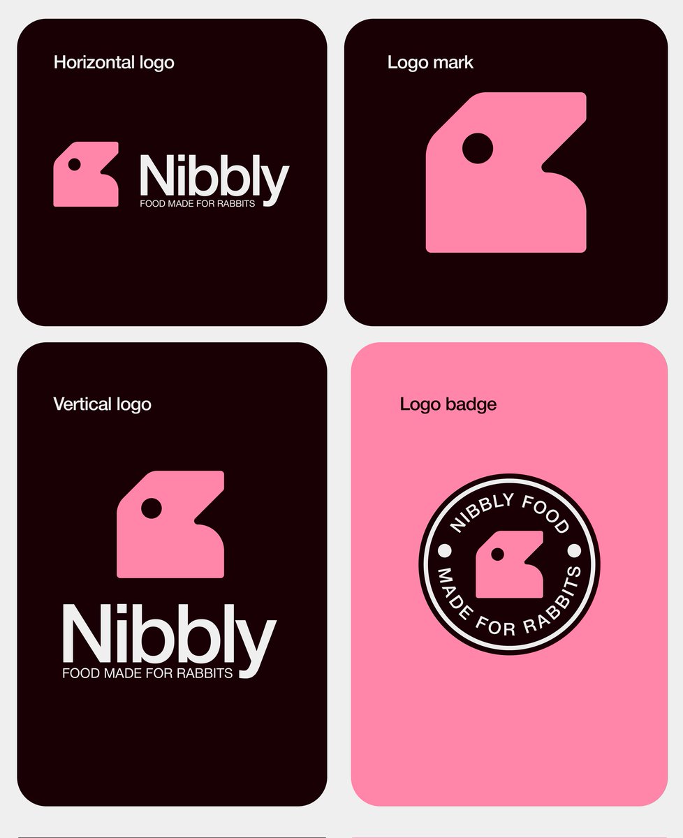 umanskygraphics's tweet image. Nibbly ™️ 1

Thoughts on this 

The brand is all about providing the right food for rabbits and promoting their healthy lifestyle.

The goal: Create an identity that makes their brand and the products they sell stand out vividly to their target audience (rabbit owners)