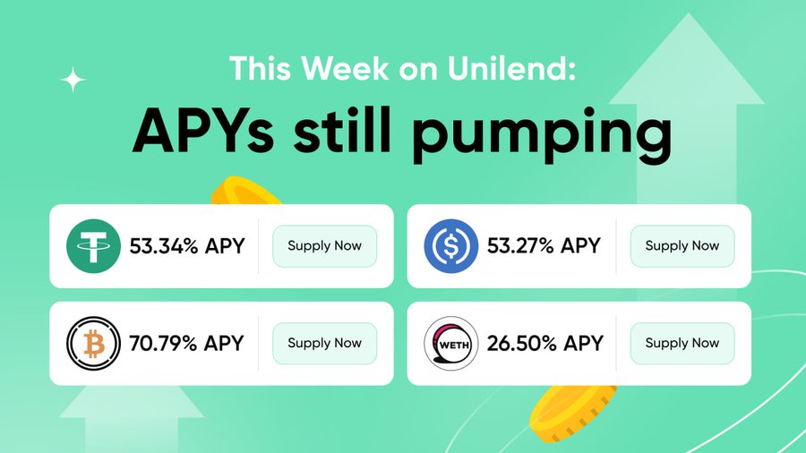 MadTigerMad's tweet image. Looking for stable high-yield opportunities in a shaky market?
Unilend is delivering up to 50%+ APY across major assets — all while keeping you in full control of your funds.
Simple. Fast. Transparent.
Start earning: unilend.io/reserves/
@unilendone #unilend