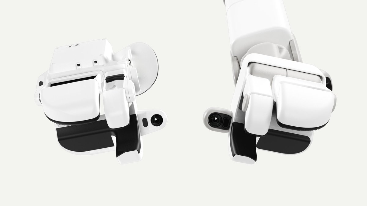 tonyzzhao's tweet image. Instead of teleoperation, we train solely on data from our Skill Capture Glove.

The glove is co-designed with Memo&apos;s hand, meaning they share the exact same geometry and sensor suite.

If you can do it wearing the glove, Memo can learn it.