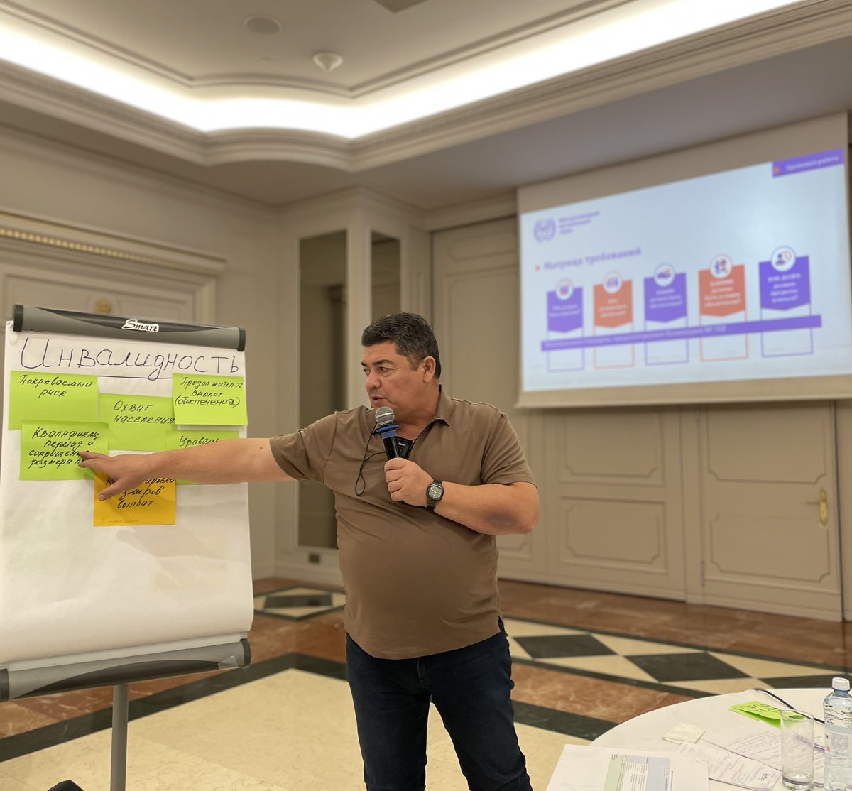 ILO_EECA's tweet image. Day 2 of the #ILO seminar in Astana sees #Kazakhstan’s tripartite partners engaging in in-depth discussions on the comparative assessment and potential future ratification of Convention No. 102 💬💼 #SocialProtection