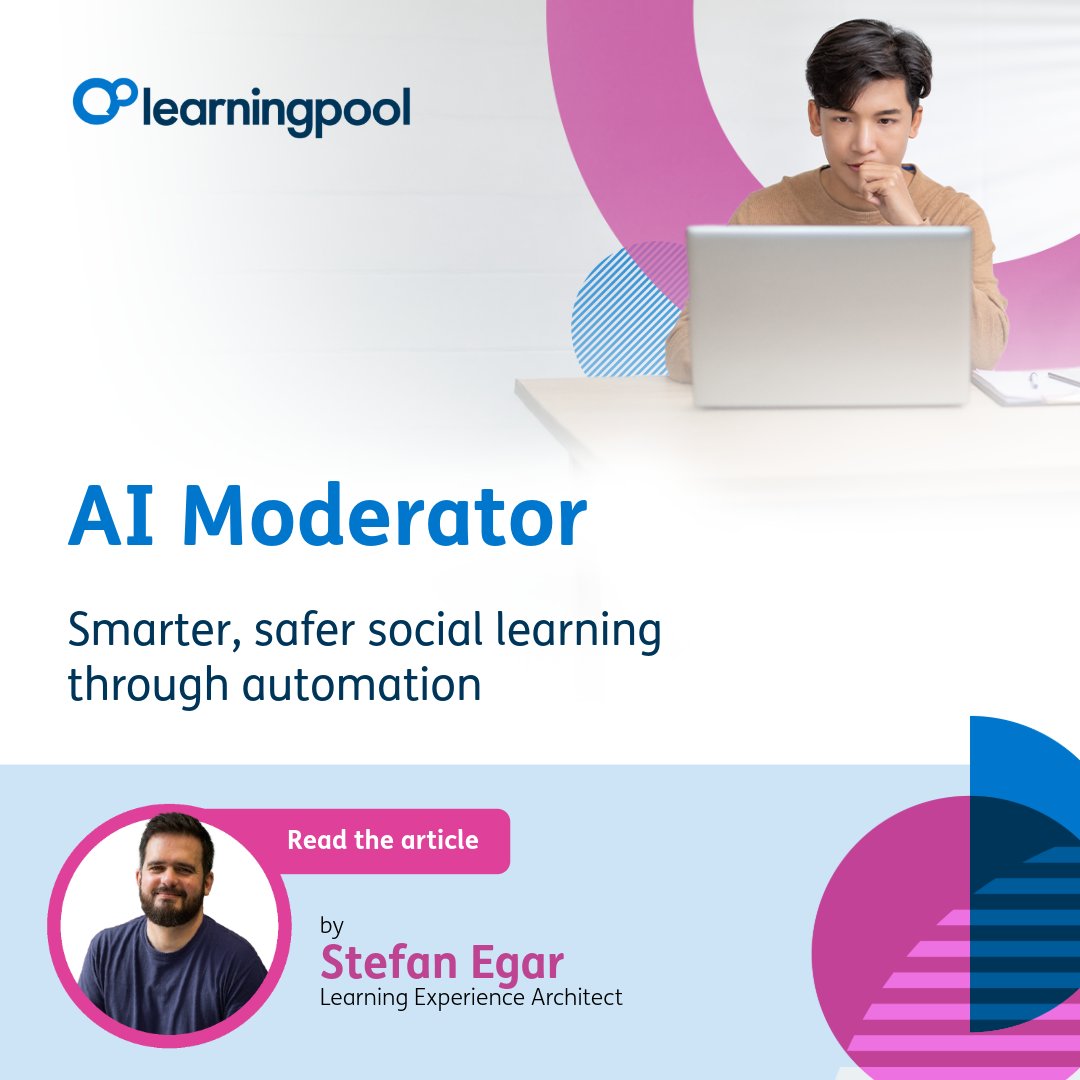LearningPool's tweet image. New article from Stefan Eger’s AI in L&amp;amp;D series 👇

Our AI Moderator uses automated moderation + real-time AI alerts to keep social learning safe and productive without the admin load.

👉hubs.ly/Q03V19B00

#AIinLearning #LearningAutomation #SocialLearning