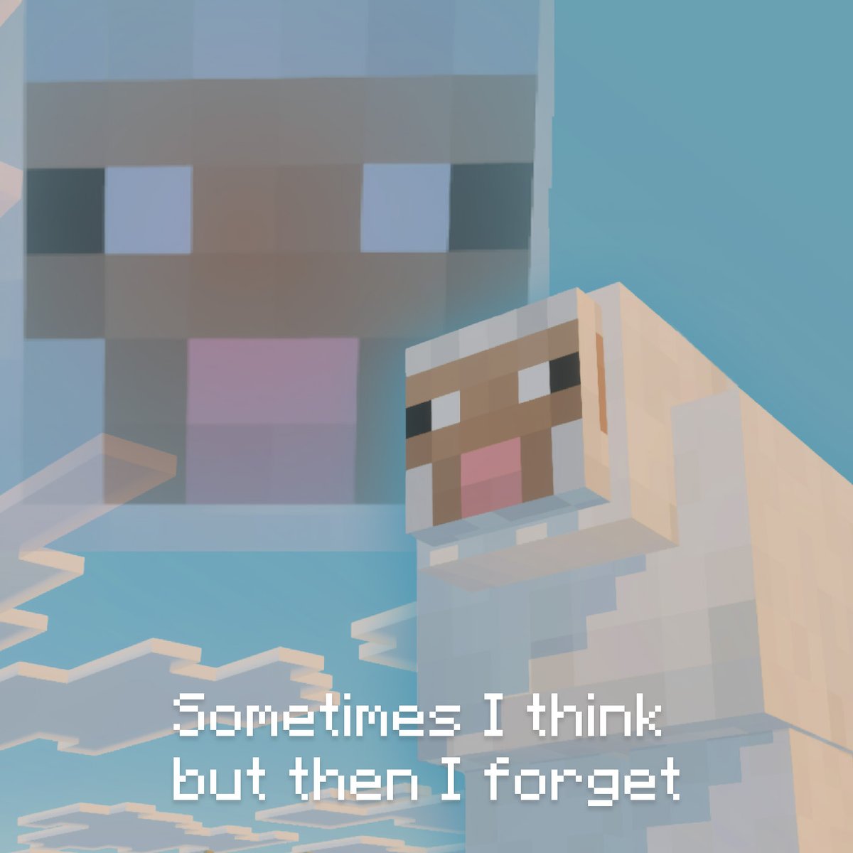 Minecraft's tweet image. me when i-